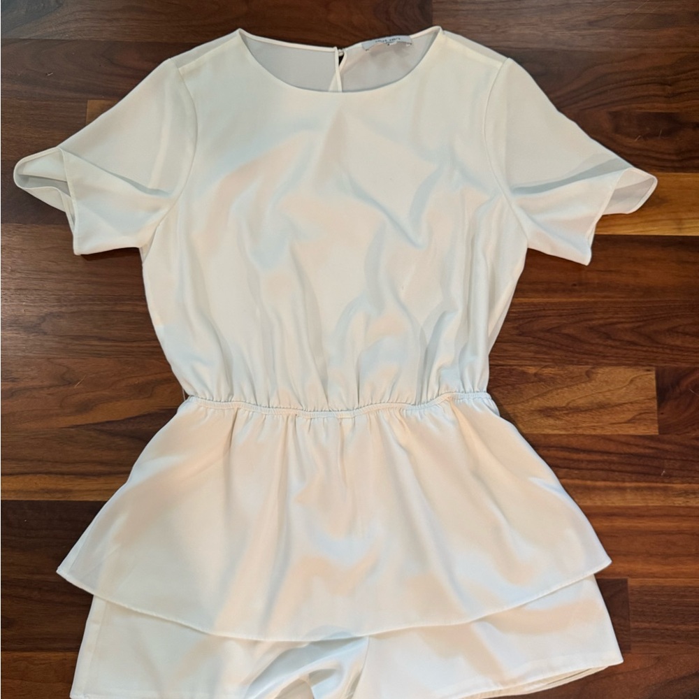 Elegant White Peplum Romper